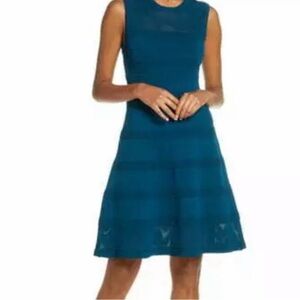 Vince Camuto Teal Fit and Flare Dress